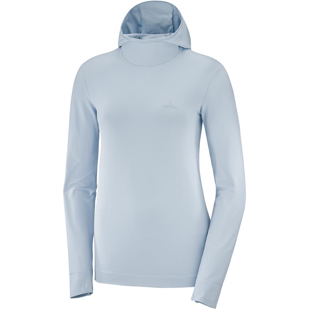 Salomon Israel COMET SEAMLESS W - Womens Hoodie - Blue (XGFL-31496)